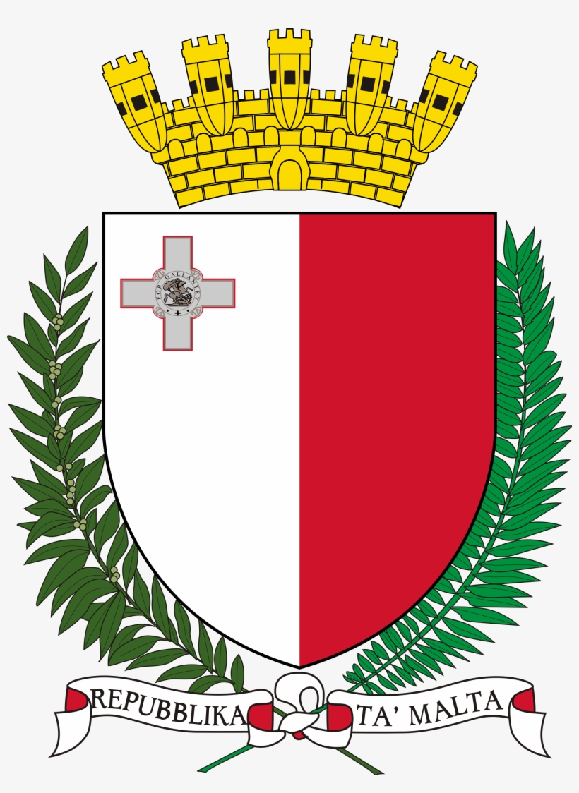 375px-coat Of Arms Of Malta - Malta Coat Of Arms, transparent png download