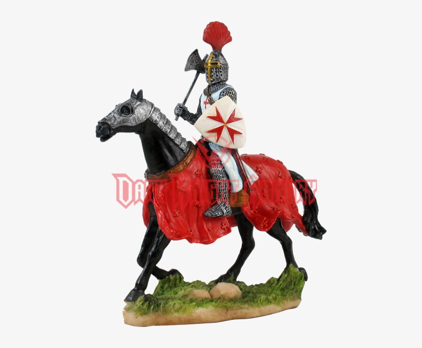 Armored Crusader On Horseback With Axe And Maltese - Crusader Knight On Horse, transparent png download