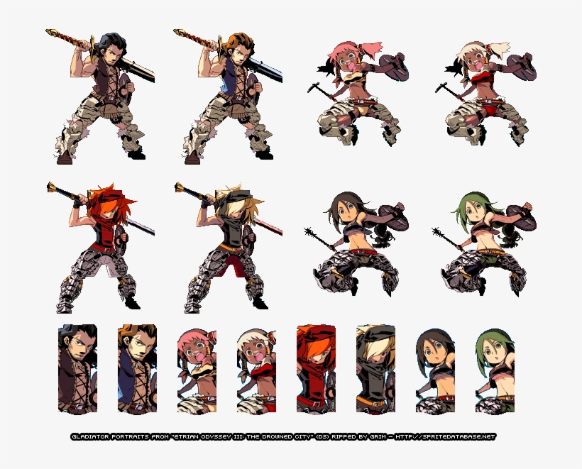 Gladiator - Http - //spritedatabase - - Etrian Odyssey 3 Character Sprites, transparent png download