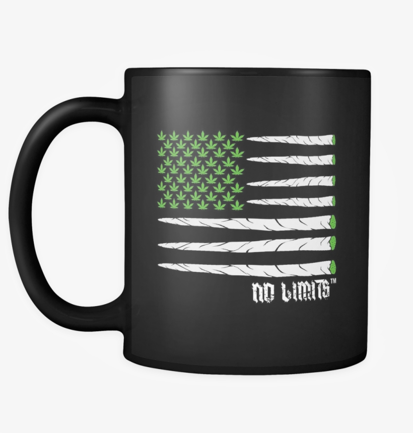 Marijuana Joint Flag Black Mugs - Mug, transparent png download
