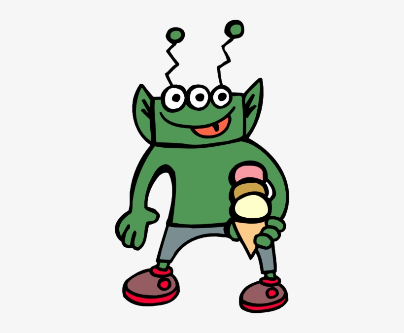 Clip Art At Clker Com Vector Online - Alien Eating Ice Cream, transparent png download