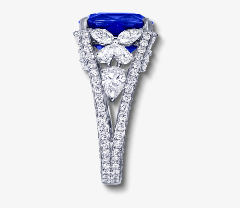 Gr24954 Cush Sapphire Ring 11 - Engagement Ring, transparent png download