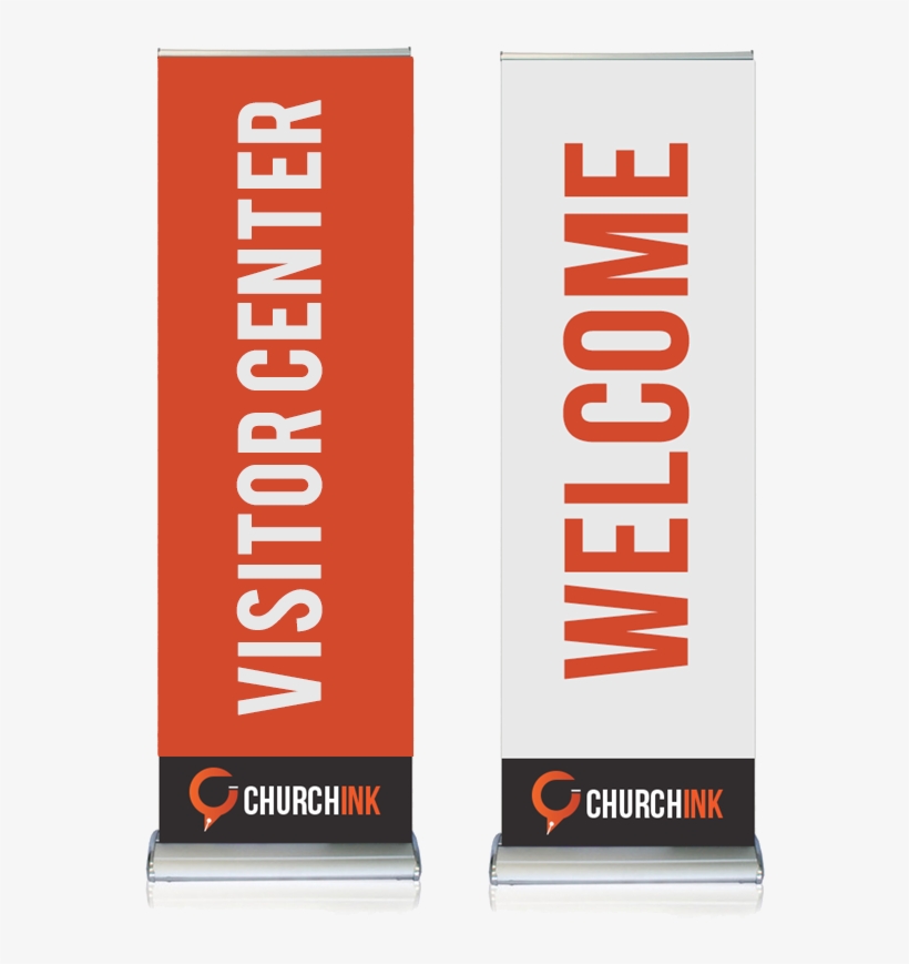 24" Double-sided Retractable Banner Stands - Carmine, transparent png download