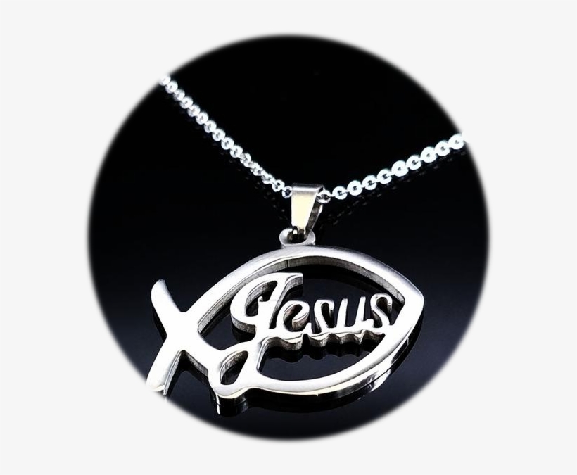 Stainless Steel Jesus Fish Necklace - Necklace, transparent png download