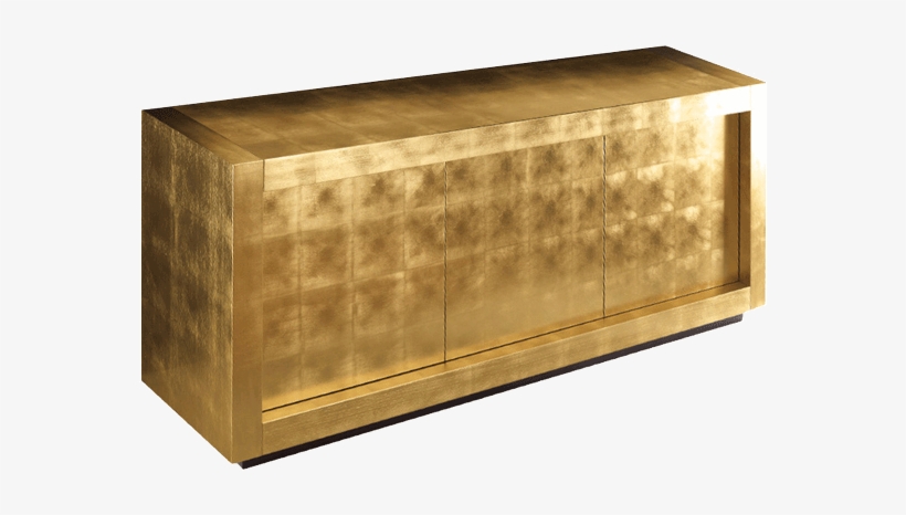 Credenza Rivestita In Foglia Oro P1 - Design, transparent png download