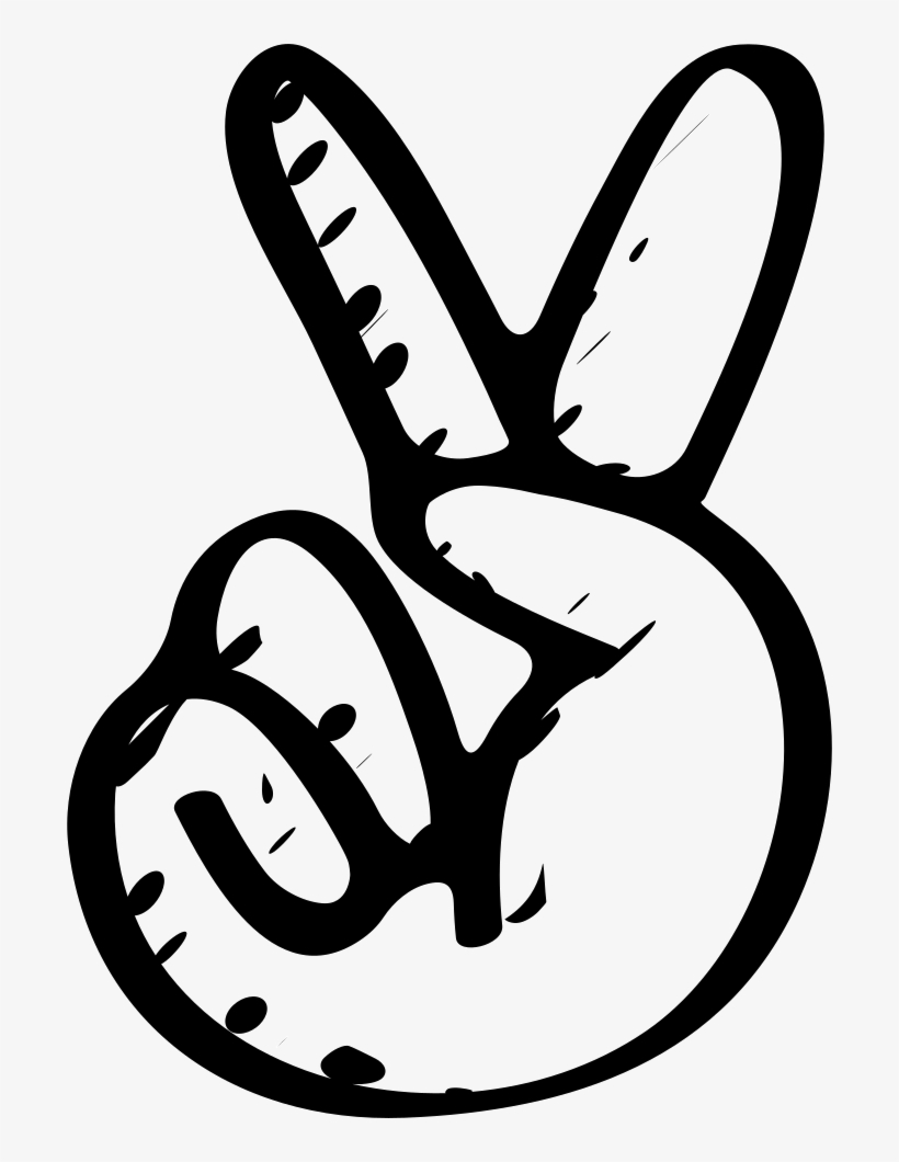 Peace And Love Sketched Hand Symbol - Manita De Amor Y Paz, transparent png download