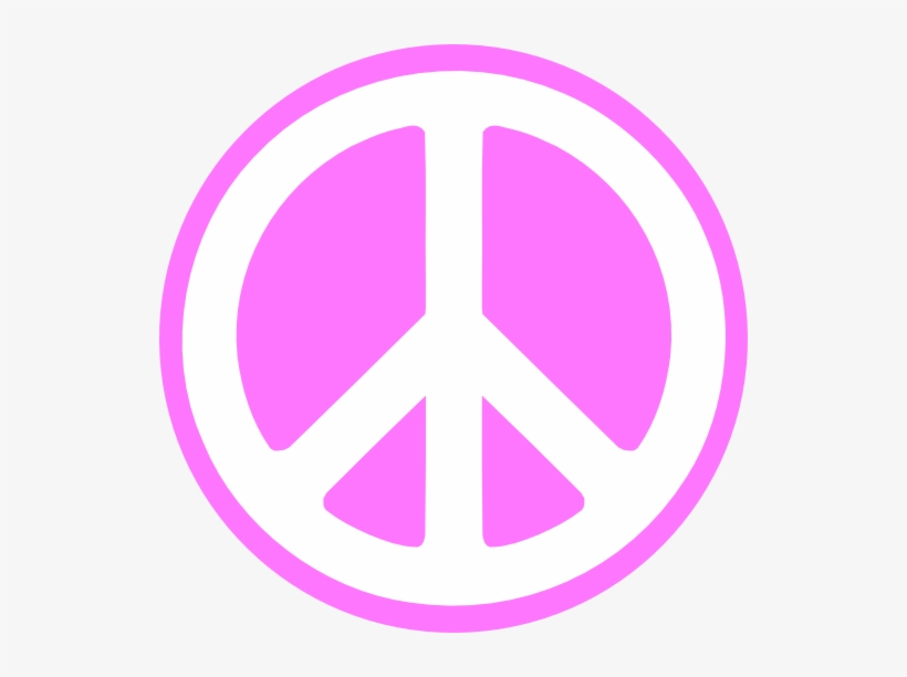 Pink - Peace - Sign - Clipart - Pink Peace Sign Clip Art, transparent png download