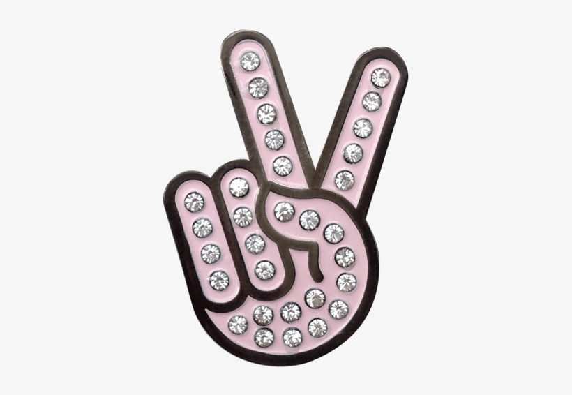 Peace Sign Hand Gesture Ball Marker & Hat Clip With - Readygolf - Peace Sign Hand Gesture Ball Marker, transparent png download
