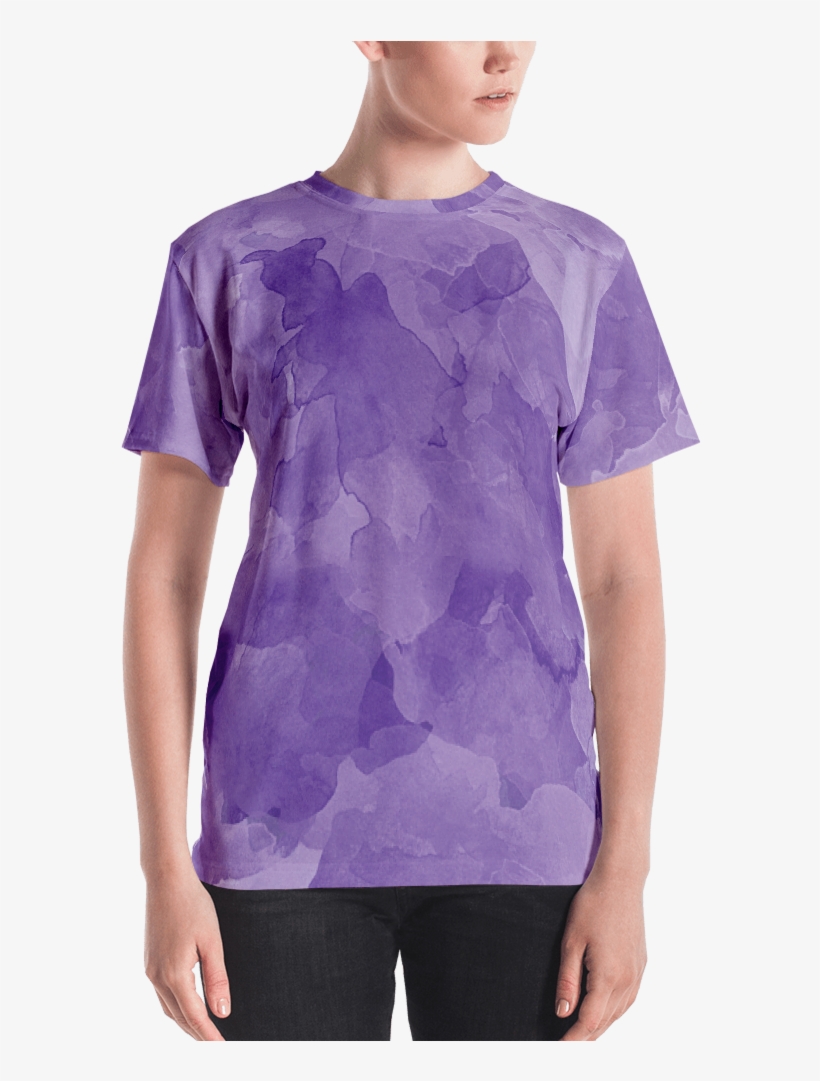 Violet Watercolor Women's T Shirt T Shirt Zazuze - T-shirt, transparent png download