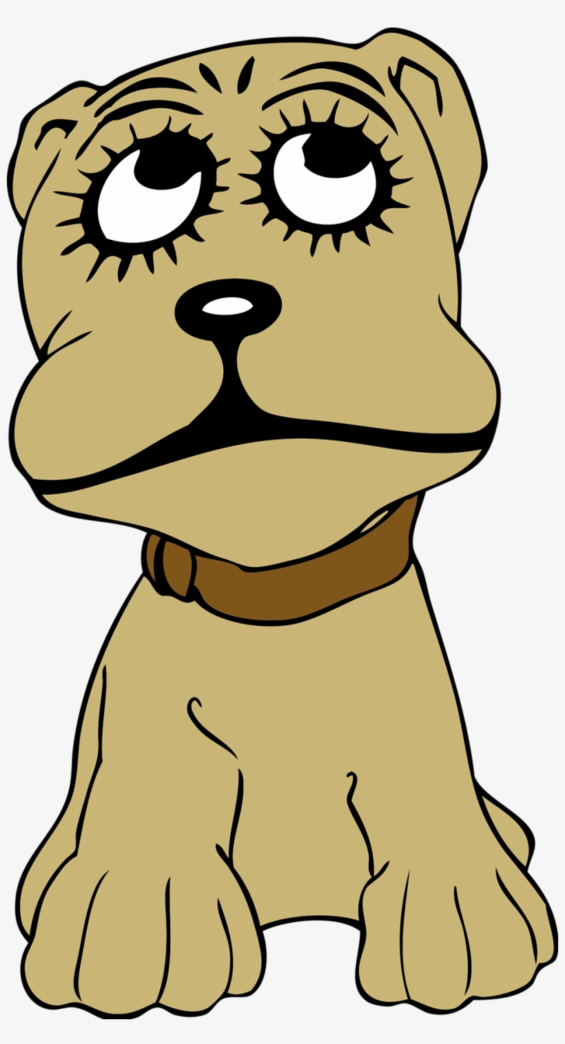 Sad Dog Clipart - Cartoon Dog Shower Curtain, transparent png download
