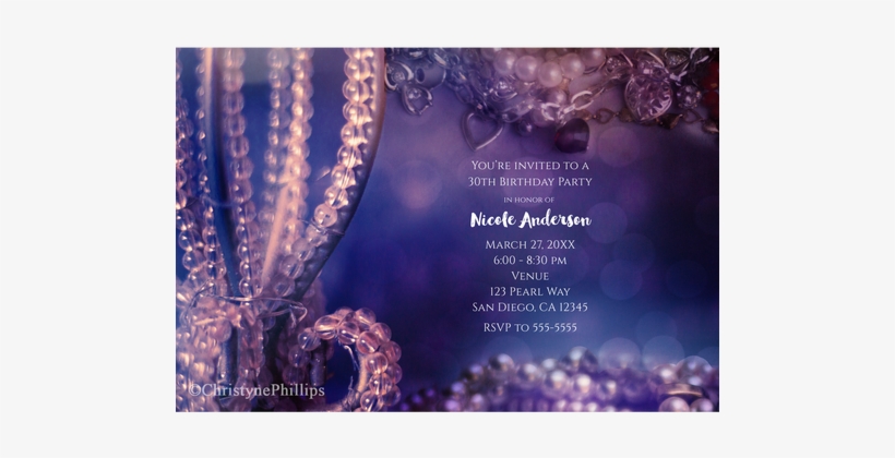 30th Bday Invitations Purple And Silver, transparent png download