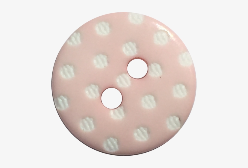 Light Pink With White Dots Round Plastic Button, 9/16" - Plastic, transparent png download