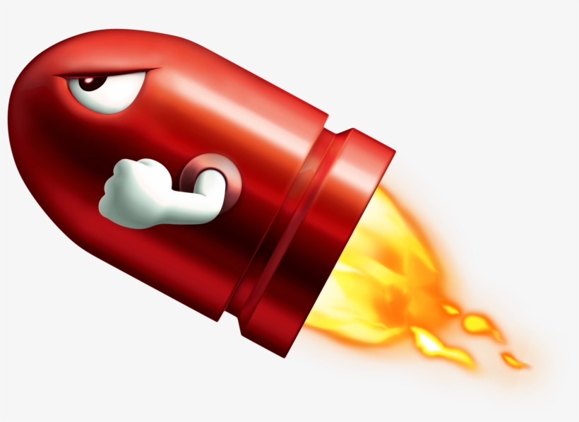 Missle-png - Mario Red Bullet Bill, transparent png download