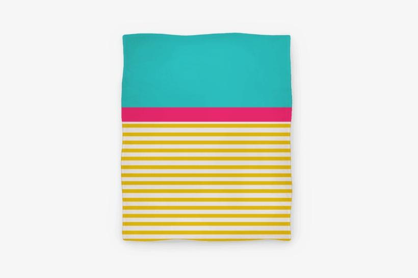 Yellow And Pink Color Block Stripe Blanket - Art Paper, transparent png download