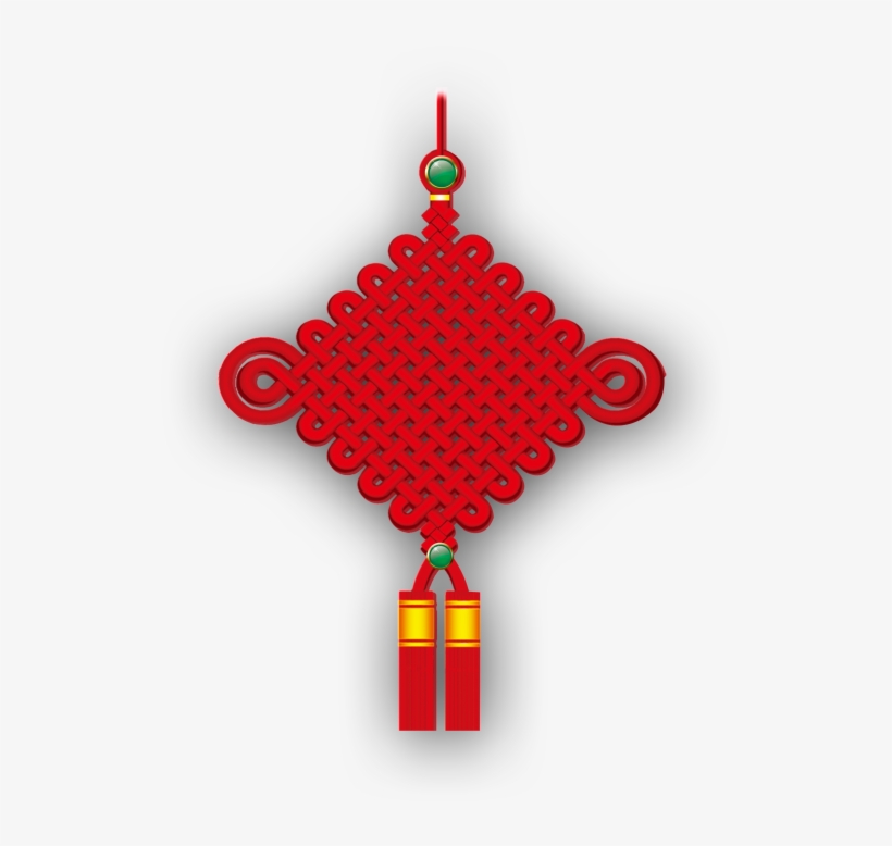 Red Vintage Chinese Knot Decoration Vector - Knot, transparent png download