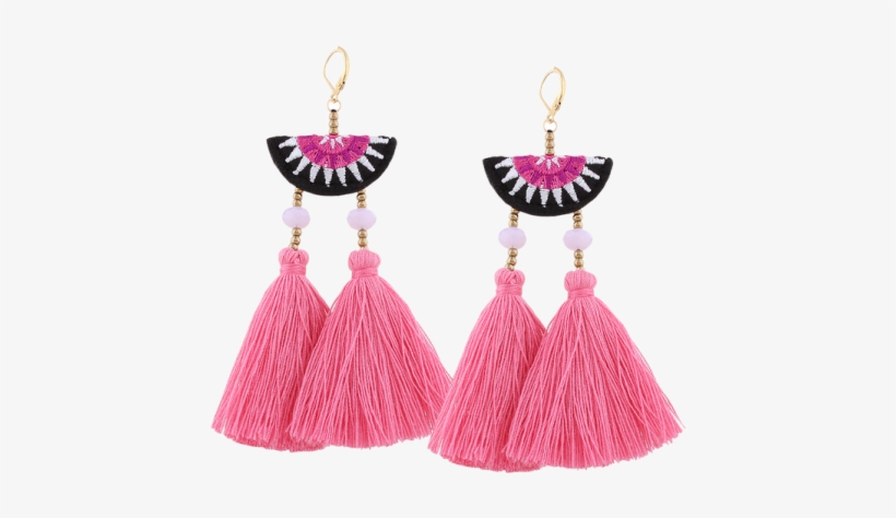 Margarita Tassel Earrings - Fashion Bohemian Long Tassel Fringe Boho Dangle Clip, transparent png download