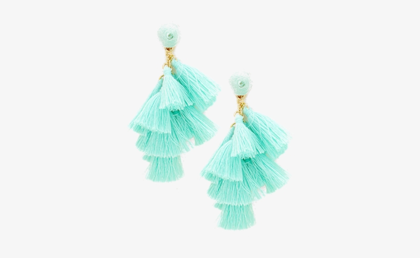 Pink Tassel Earrings - Layerd Tassel Earrings Long, transparent png download