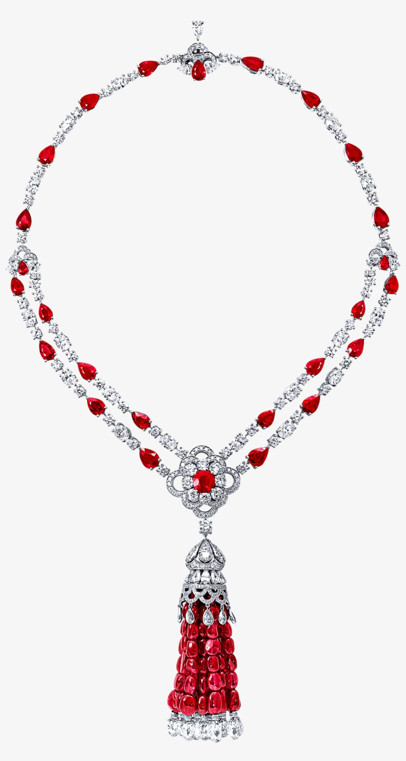 Ruby Tassel And Diamond Necklace - Necklace, transparent png download
