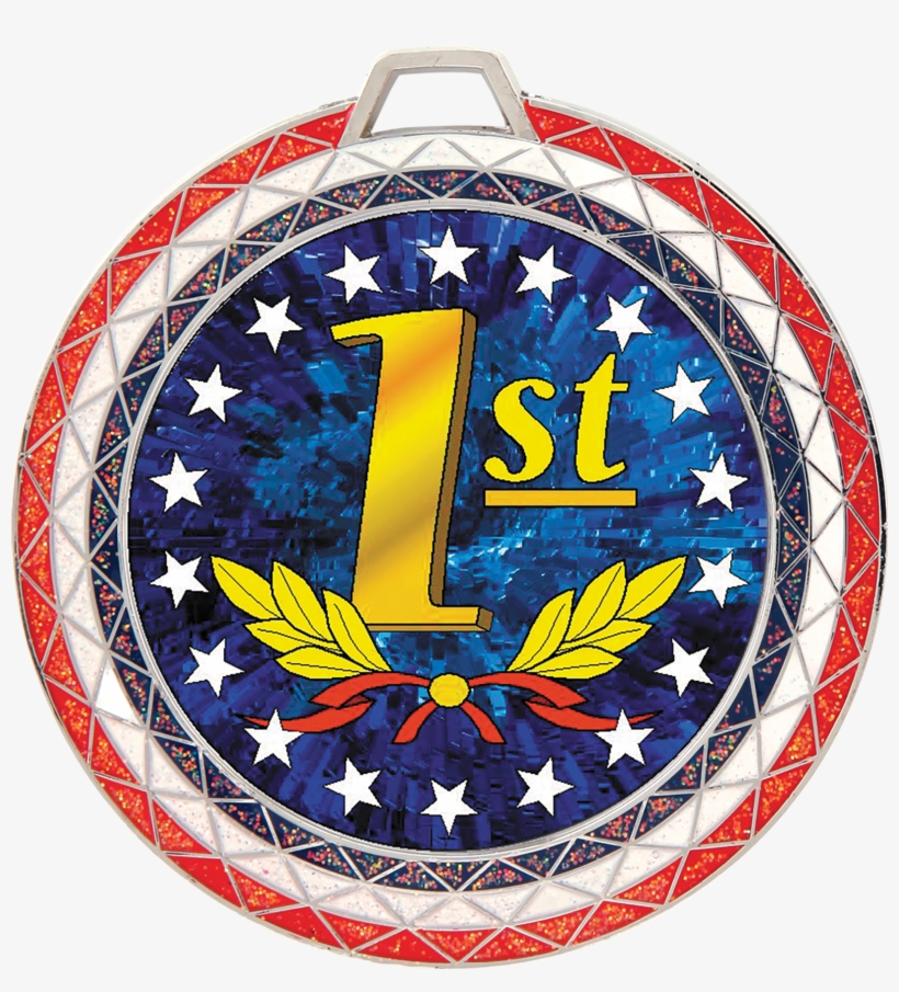 1st Place Red, White & Blue Bling Medal - 1st Place In Karate Trophy, transparent png download