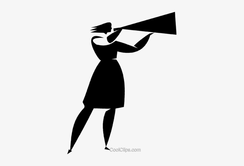 Person Speaking Into A Megaphone Royalty Free Vector - Pessoa Falando No Megafone Png, transparent png download