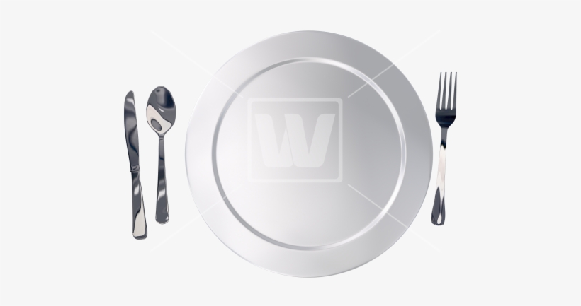 Plate And Silverware - Plate And Cutlery Png, transparent png download
