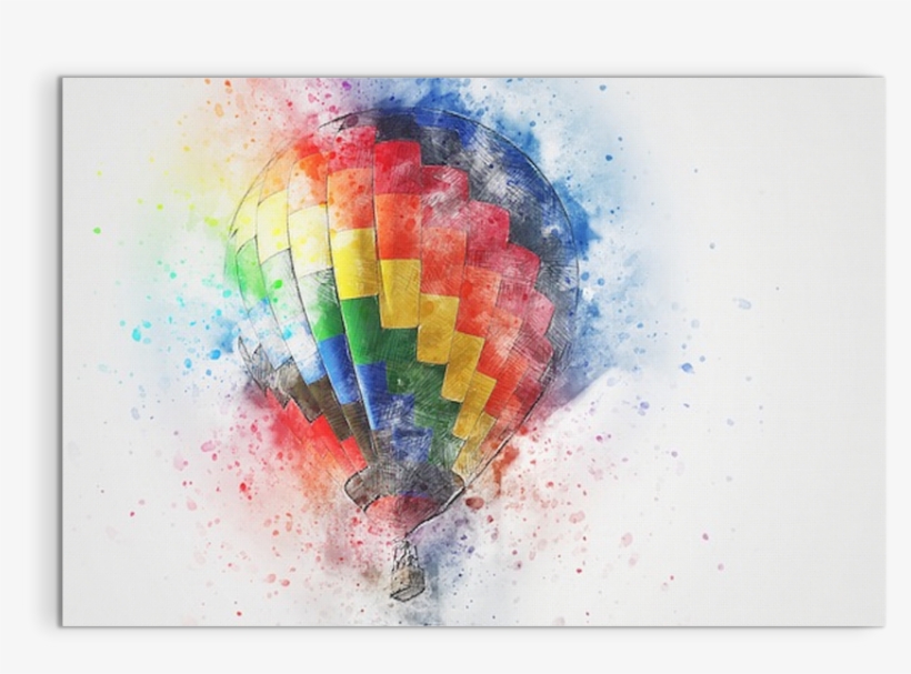 Balloon Flight Canvas - Colorful Balloon - Lined Notebook With Dark Gray Border, transparent png download