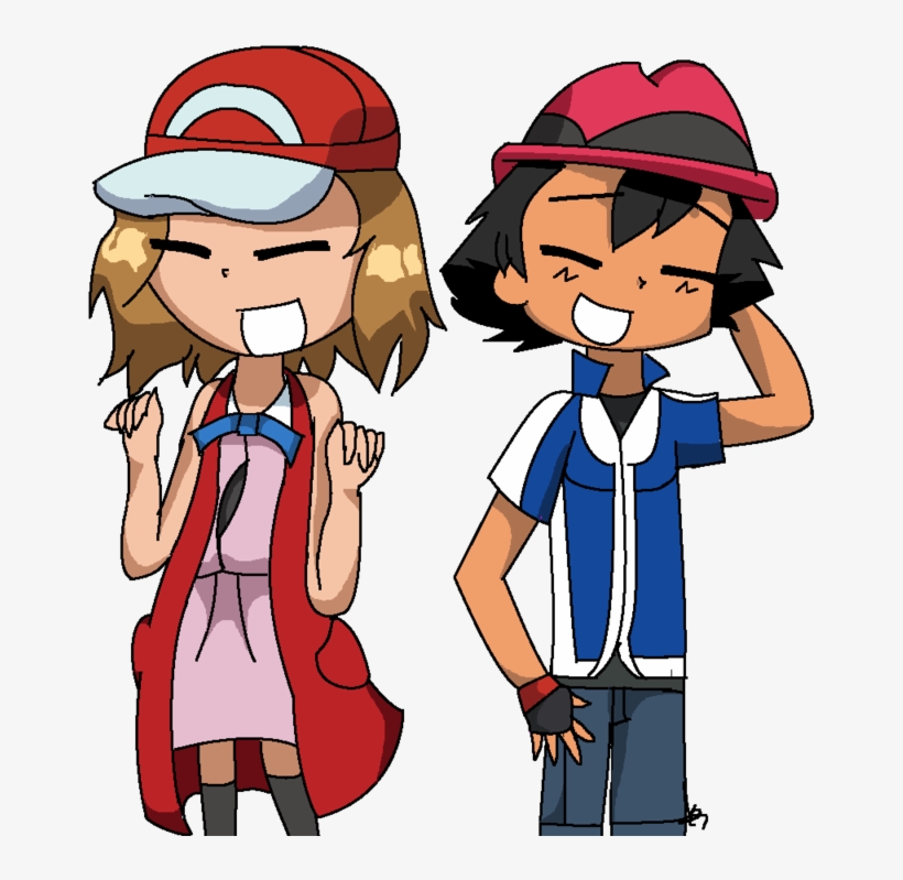 Image Black And White Library And Hat Swap By Lavvyshy - Ash And Serena Swap, transparent png download