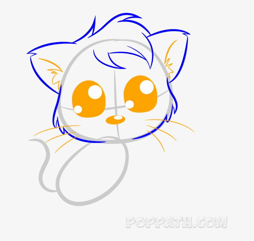 How To Draw A Pink Kitten Pop Path Image - Cat, transparent png download