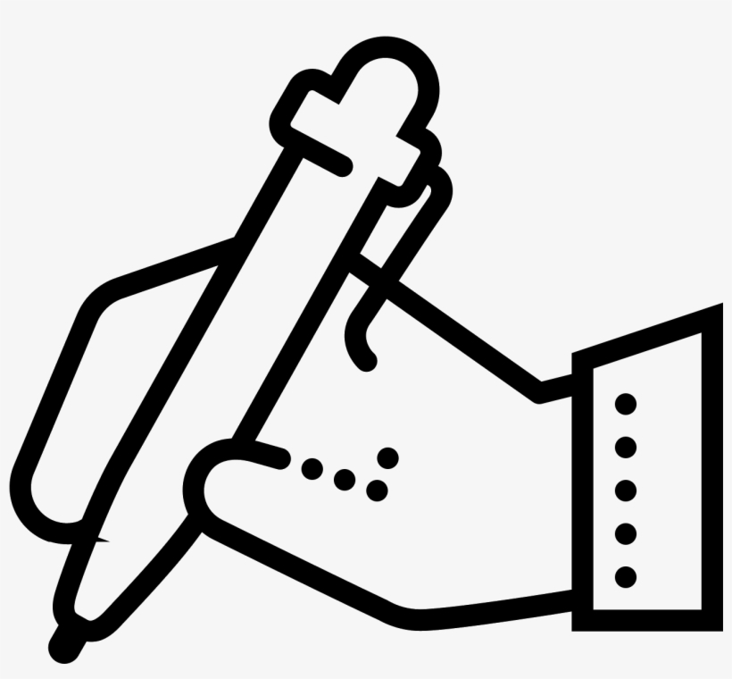 Mano Con Pluma Icon - Icon, transparent png download