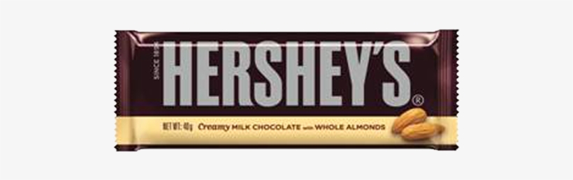 Hershey's Milk Chocolate Bar With Almonds 40 Gr - Chocolate Bar, transparent png download