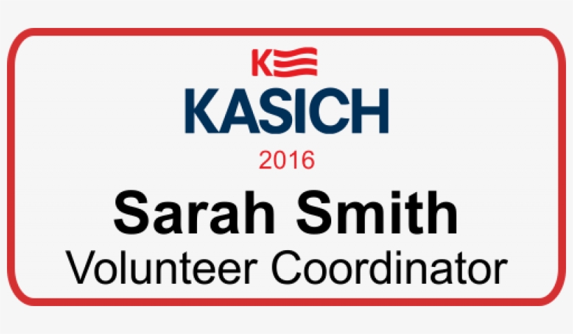 Kasich Presidential Name Badge - Kashich Presidential Logo Button - 2.25" 2016 Camaign, transparent png download