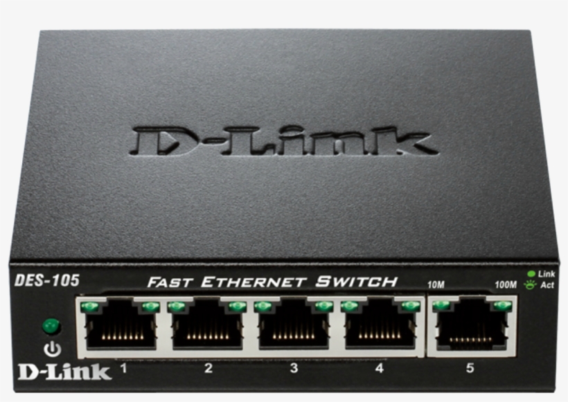 Des105b1image Lfront - D-link Des 105 Switch - 5 Ethernet Ports, transparent png download