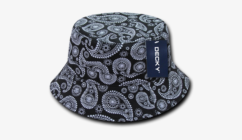 Decky Paisley Bucket Bandana Design Hat Hats Caps Cap - Paisley Bandana Print 100% Cotton Bucket Hat, transparent png download