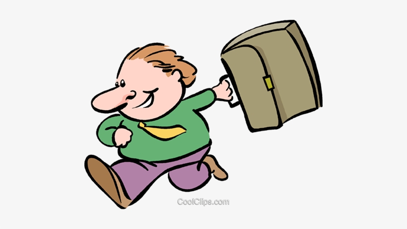 Man Running With A Suitcase Royalty Free Vector Clip - Бегущий Человек С Чемоданом, transparent png download