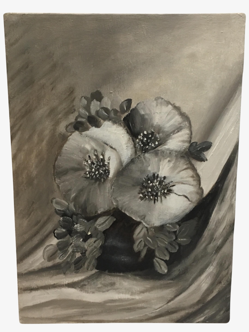 Still Life Monochromatic Floral Painting - Painting, transparent png download