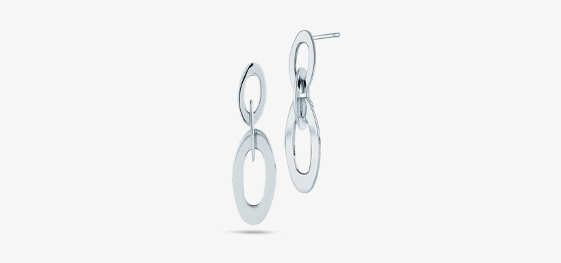Chic & Shine White Gold Mini Oval Link Earrings - Earrings, transparent png download