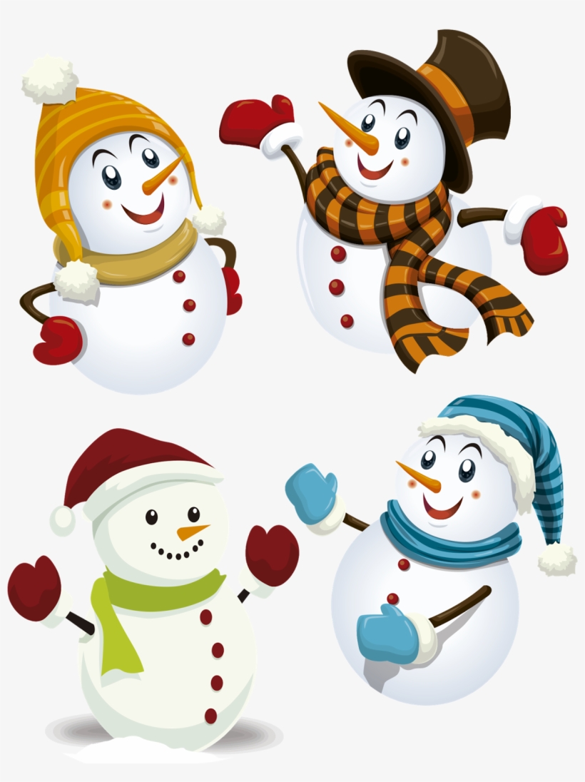 Planilla Con 4 Muñecos De Nieve En Formato Con Transparencia - Photno Santa Claus Gift Christmas Decoration Wall Stickers, transparent png download
