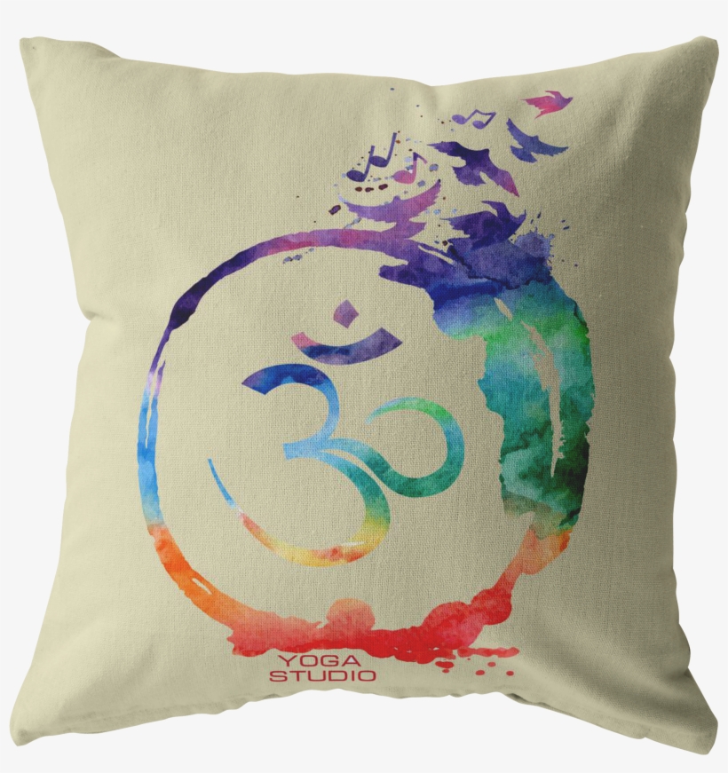 Watercolor Om Pillow - Watercolor Yoga Png, transparent png download