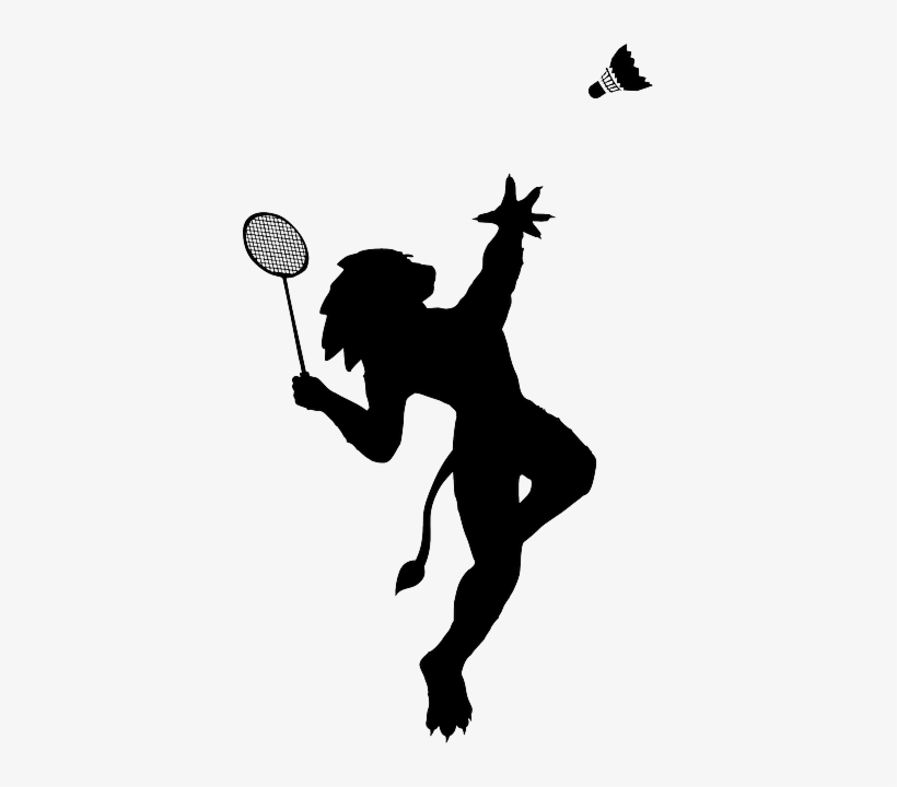 Badminton, Club, Lion, Sport, Logo, Silhouette - Badminton Logo Black And White, transparent png download