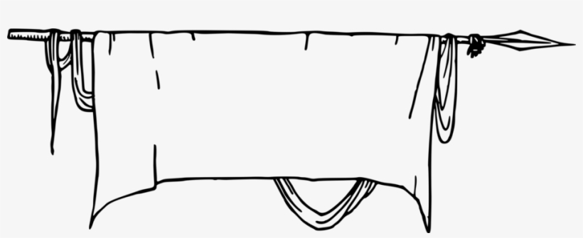 Black And White Drawing Line Art Banner Monochrome - Banner Drawing, transparent png download