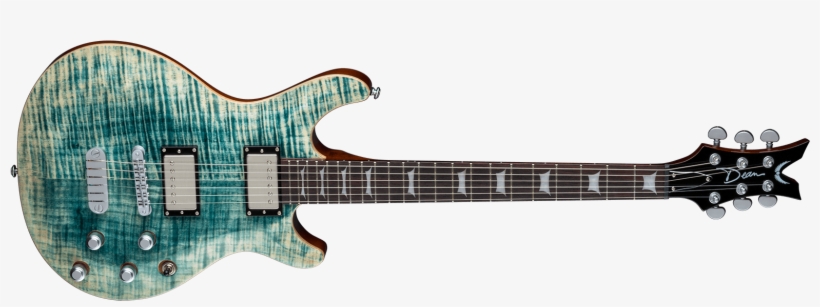 Dean Guitars Image - Dean Icon Flame Top Electric Guitar Faded Denim, transparent png download
