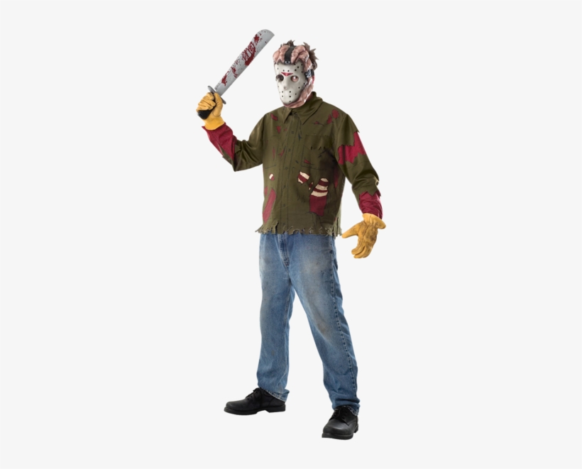 The Jason Voorhees Costume Kit Includes Latex Face - Hockey Mask Halloween Costume, transparent png download