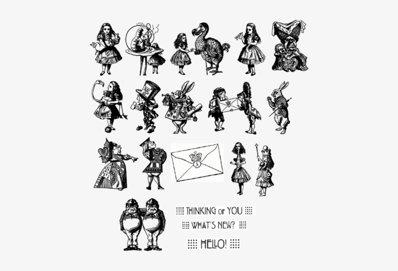 Clip Art Royalty Free Download Red Rubber Stamps Summore - Alice In Wonderland's Tweedle Dee And Tweedle Dum Rubber, transparent png download