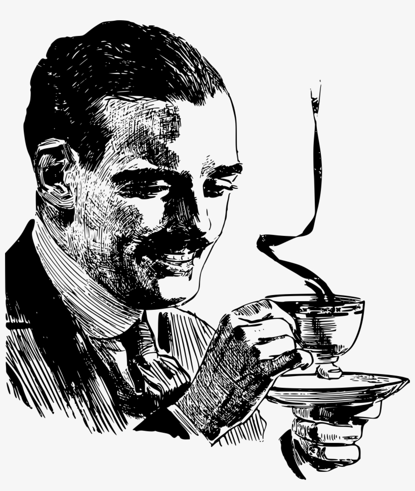 This Free Icons Png Design Of Mustache Man With Coffee, transparent png download