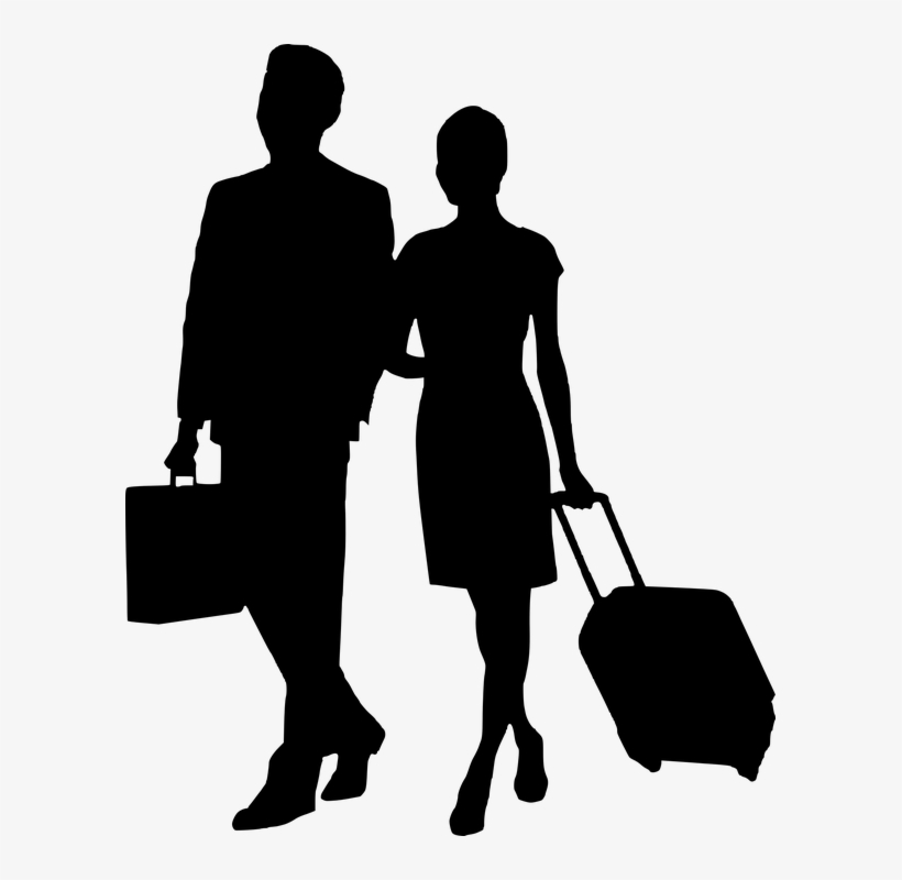 Tourist Silhouette Png - Business Man And Woman Silhouette, transparent png download