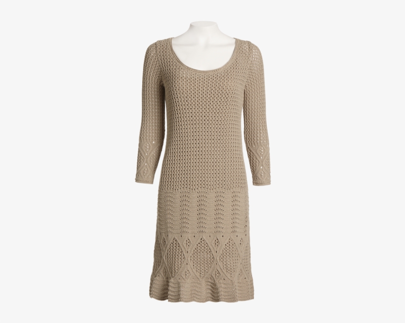 Crochet Fit And Flare Dress - Polka Dot, transparent png download