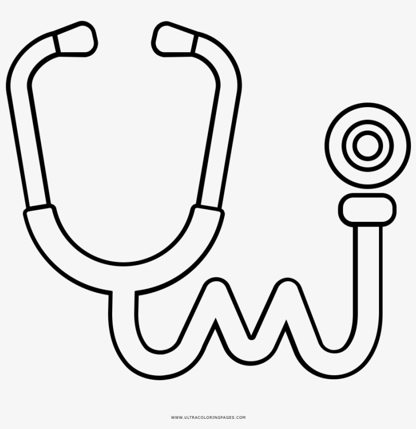 Dibujo De Estetoscopio Para Colorear - Imagenes De Estetoscopio Para Dibujar, transparent png download