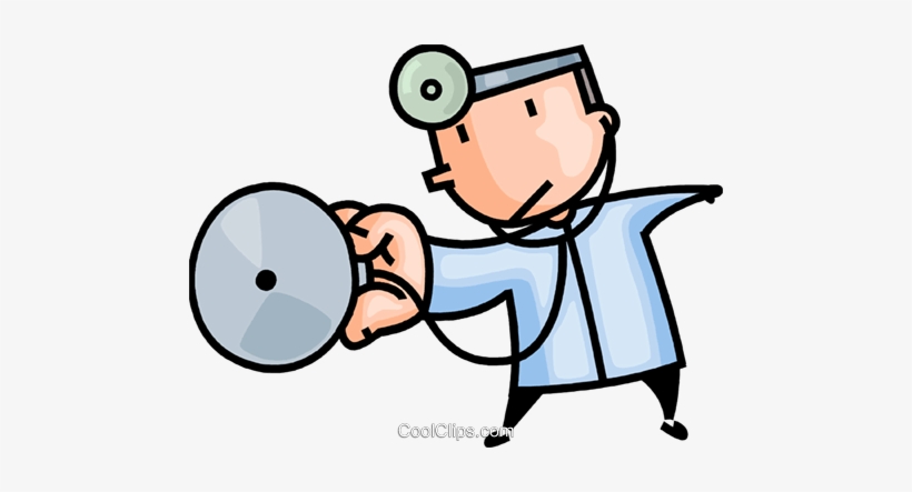 Médico Con Su Estetoscopio Libres De Derechos Ilustraciones - Doctor Stethoscope On Head, transparent png download