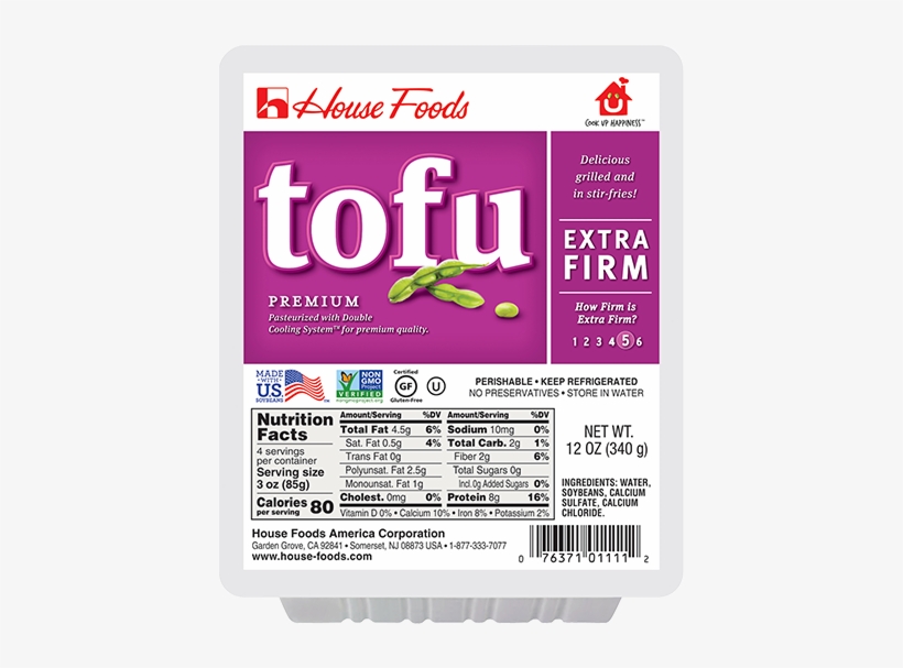 Premium Tofu Extra Firm 12oz - House Foods Firm Tofu, transparent png download