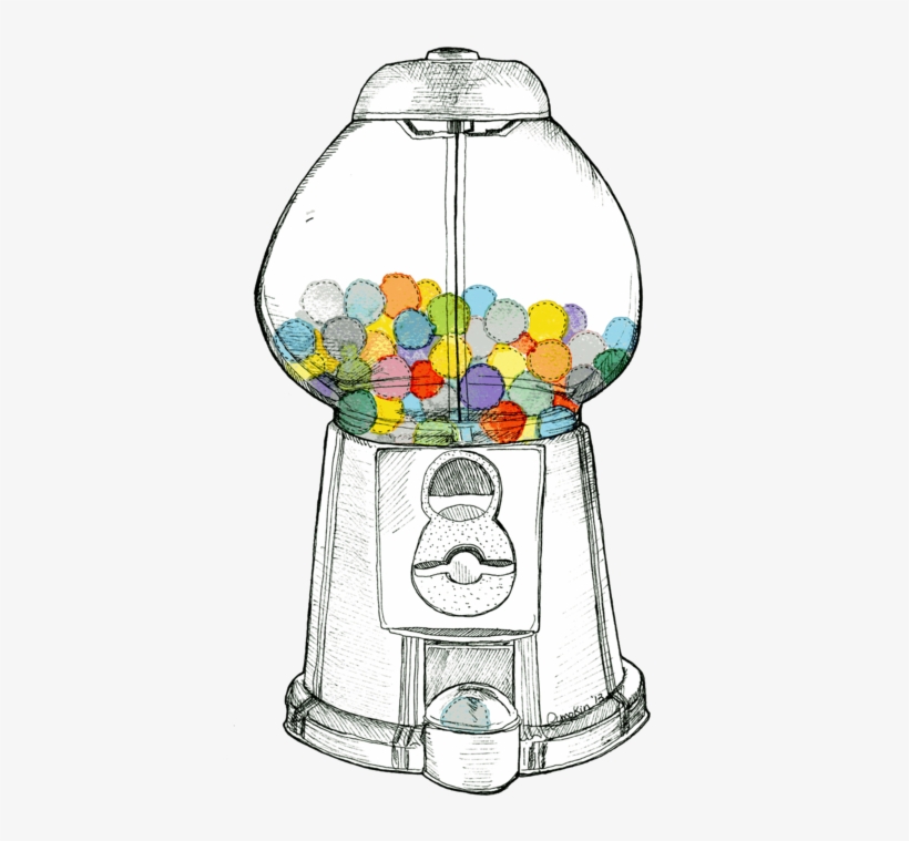Gumball Love Illustration, Watercolor Illustration, - Gum Ball Machine Png, transparent png download